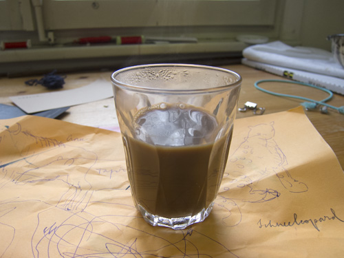 instant coffee ....it stands for time in the studio. plus it is something warm in the freezing cold hut